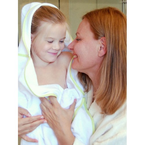 PIPED BABY HOODED TOWEL VELOUR 100X100 BDPV100H