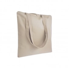 SHOPPER IN COTONE 220 G/M2, MANICI LUNGHI E CHIUSURA CON ZIP