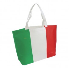 SHOPPER IN TNT TERMOSALDATO CON STAMPA TRICOLORE LEGGERMENTE MACCHIATA