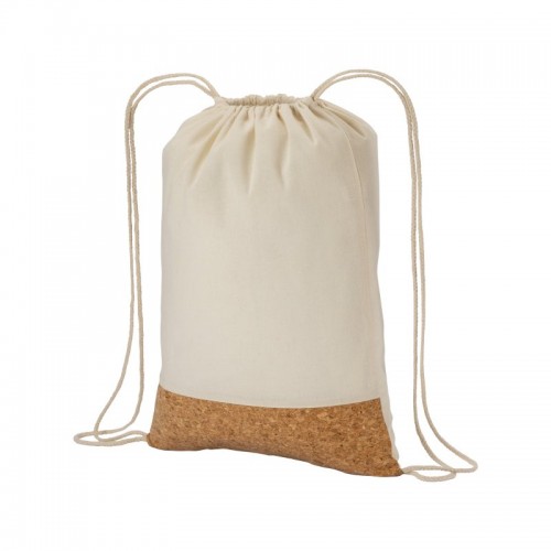 ZAINETTO IN COTONE 135 G/M2 CON CHIUSURA A STROZZO,  BASE IN SUGHERO
