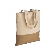 SHOPPER IN COTONE 230 G/M2,   BASE IN JUTA, MANICI LUNGHI