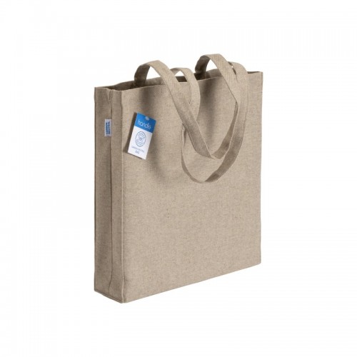 SHOPPER CARBON NEUTRAL IN COTONE RICICLATO 280 G/M2, MANICI LUNGHI E SOFFIETTO