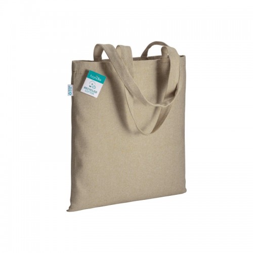 SHOPPER IN COTONE RICICLATO 280 G/M2, MANICI LUNGHI E SOFFIETTO