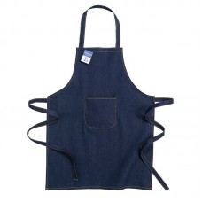 GREMBIULE IN COTONE DENIM RICICLATO  CON TASCA FRONTALE