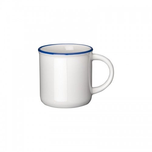 TAZZA VINTAGE IN CERAMICA DA 240 ML CON RIVESTIMENTO  PER SUBLIMAZIONE. E BORDO COLORATO
