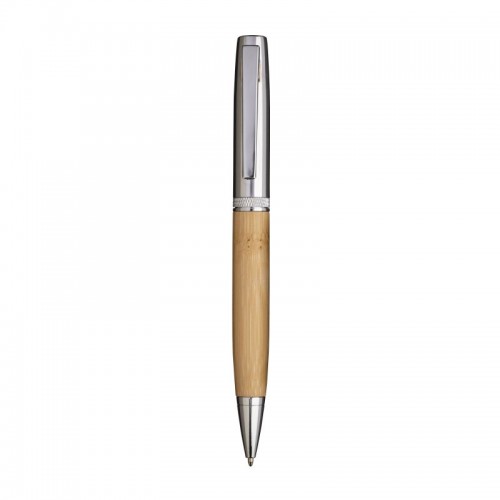 PENNA TWIST IN METALLO CON FUSTO IN BAMBù