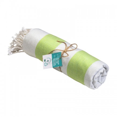 TELO MARE/PAREO  IN COTONE RICICLATO  DA 180 GR/M2 CON FRANGE, MISURA 90X170 CM