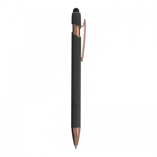 PENNA A SCATTO IN ALLUMINIO GOMMATO CON GOMMINO PER TOUCH SCREEN