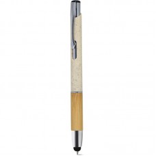 PENNA A SFERA CON TOUCH SCREEN IN PAGLIA DI GRANO ABS BAMB E METALLO ABS B11273