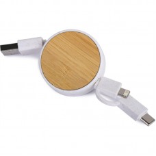 CAVETTO IN PER RICARICA IN PAGLIA DI GRANO ABS E BAMB USB USB C ABS E14595