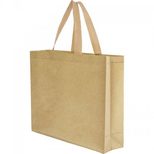 BORSA SHOPPER CON SOFFIETTO TERMOSALDATA IN TNT GLITTERATO Q24271