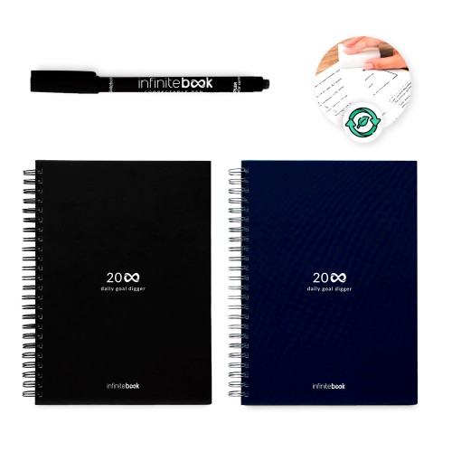 STARTER KIT INFINITE PLANNER A5. Il set include un "Infinity Diary", un kit di pulizia, un pennarello e un porta pennarello 33202