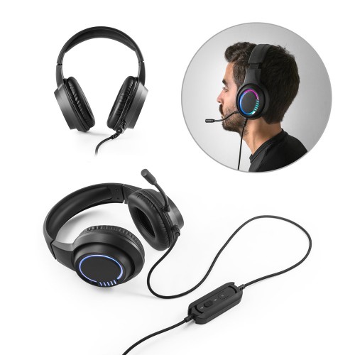 Thorne Headset RGB. Cuffie da gioco in ABS con cavo da 2 m, microfono e luci LED RGB 97135