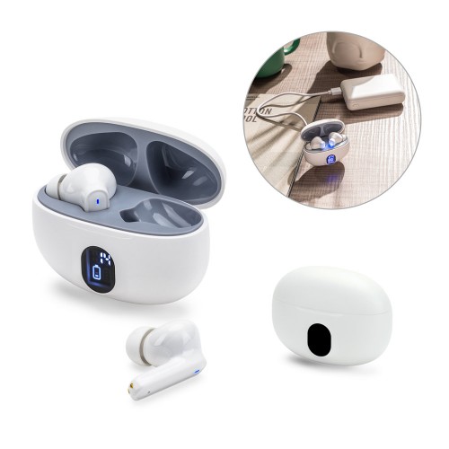 CAETANO. Auricolari wireless con 4 ore di autonomia in ABS riciclato (100% rABS) 97188