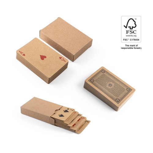FISCHER. Mazzo di 54 carte classiche in carta kraft, con materiale certificato FSC™ e altri materiali controllati 98149