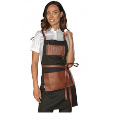 GREMBIULE BRISTOL SHORT CON INSERTI E LACCI IN PELLE - ISACCO 088911S