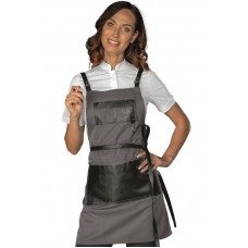 GREMBIULE BRISTOL SHORT  CON INSERTI E LACCI IN PELLE - ISACCO 088912S