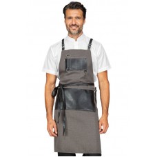 GREMBIULE BRISTOL CON INSERTI E LACCI IN PELLE - ISACCO 088921