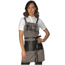 GREMBIULE BRISTOL SHORT CON INSERTI E LACCI IN PELLE - ISACCO 088921S
