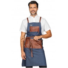 GREMBIULE BRISTOL CON INSERTI E LACCI IN PELLE - ISACCO 088977
