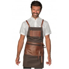 GREMBIULE BRISTOL SHORT CON INSERTI E LACCI IN PELLE - ISACCO 088985S