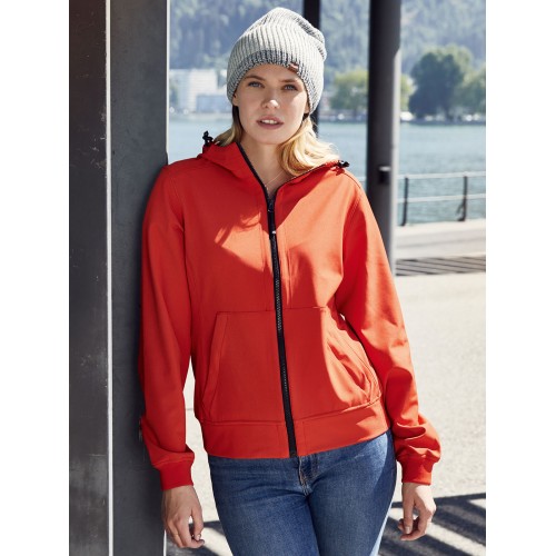 LADIES' HOODED SOFTSHELL JACKET JN1145