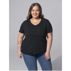T-SHIRT DONNA MANICA CORTA COLLO A V CURVES CURVSSLUB