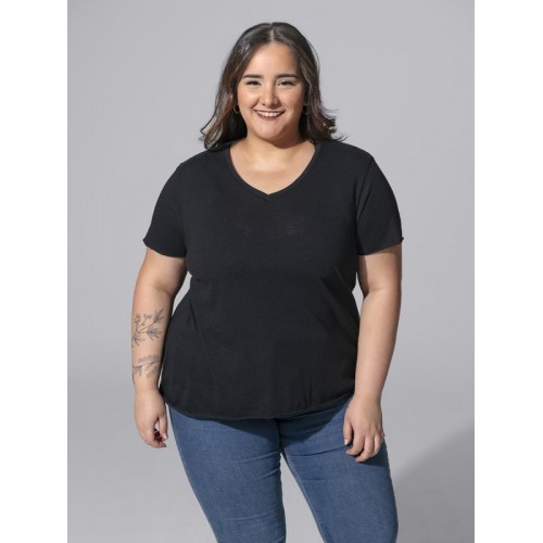 T-SHIRT DONNA MANICA CORTA COLLO A V CURVES CURVSSLUB