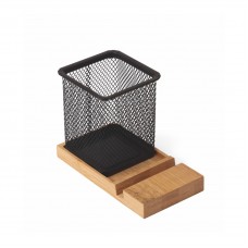 2652 GECHY - PORTAPENNE/CELLULARE IN ALLUMINIO E LEGNO