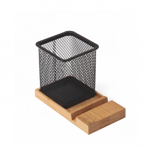 2652 GECHY - PORTAPENNE/CELLULARE IN ALLUMINIO E LEGNO