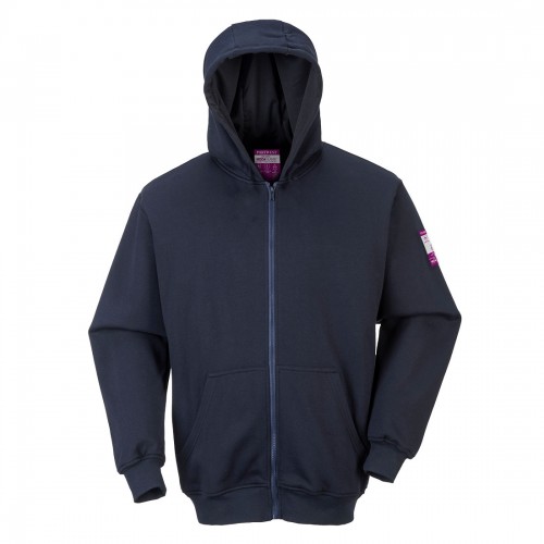 FELPA IGNIFUGA CON CAPPUCCIO E ZIP FRONTALE TRIVALENTE FR81