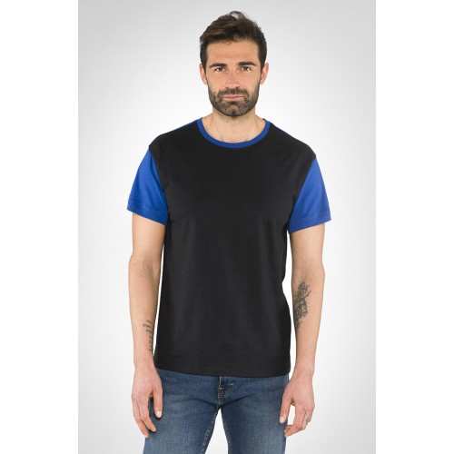 T-SHIRT COLLEGE GIROCOLLO BICOLORE E0452