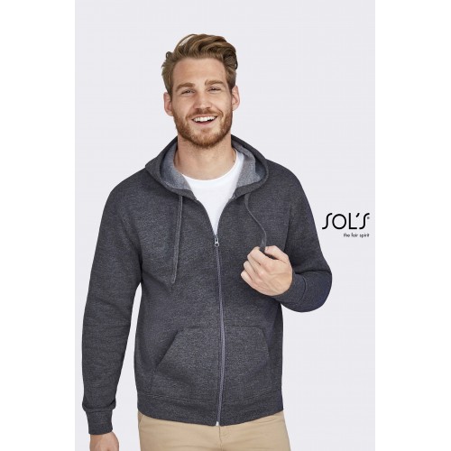 FELPA UNISEX FULL ZIP CON CAPPUCCIO STONE 01714