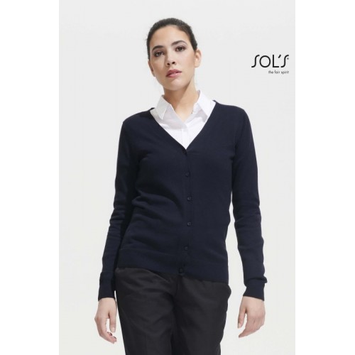 CARDIGAN DONNA SCOLLO A «V» CON BOTTONI GOLDEN WOMEN 90012