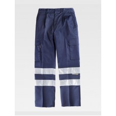 PANTALONE DA LAVORO MULTITASCHE BANDE RIFRANGENTI B1407