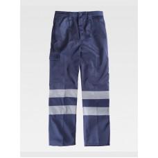 PANTALONE DA LAVORO MULTITASCHE INTERNO IN PILE BANDE RIFRANGENTI B1417
