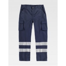 PANTALONE DA LAVORO MULTITASCHE BANDE RIFRANGENTI B1437