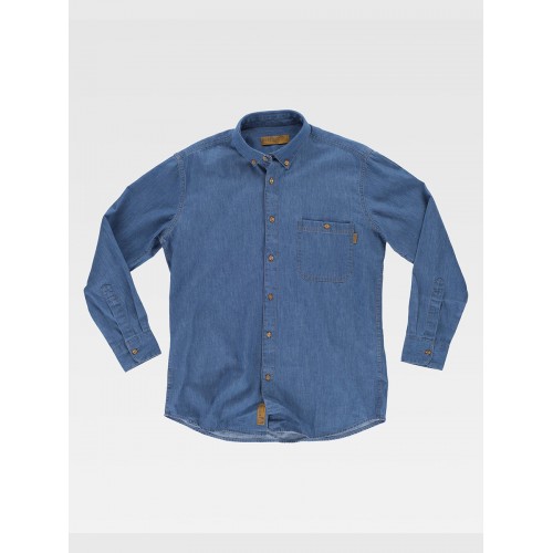 CAMICIA UOMO MANICA LUNGA COTONE DENIM B8600