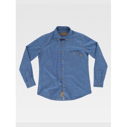 CAMICIA DONNA MANICA LUNGA COTONE DENIM B8690