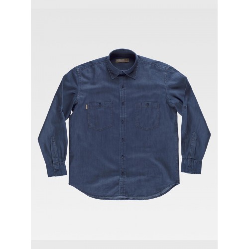 CAMICIA UOMO MANICA LUNGA COTONE DENIM B8700
