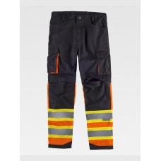 PANTALONE BANDE RIFRANGENTI PROTEZIONE ALLE GINOCCHIA C2618