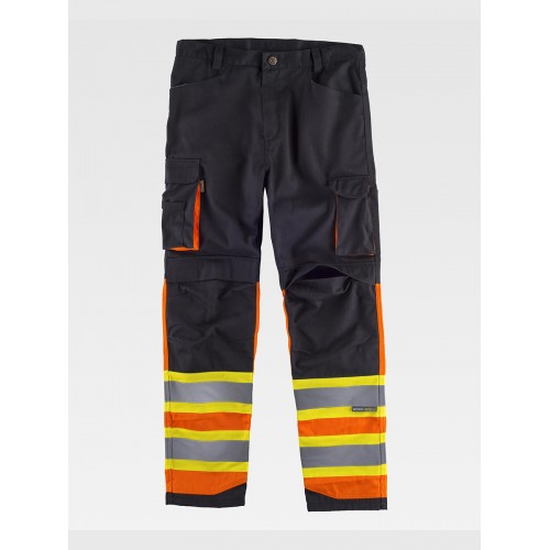 PANTALONE BANDE RIFRANGENTI PROTEZIONE ALLE GINOCCHIA C2618