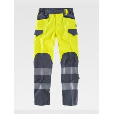 PANTALONE ALTA VISIBILITA E BANDE RIFRANGENTI DISCONTINUE C2715
