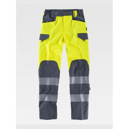 PANTALONE ALTA VISIBILITA E BANDE RIFRANGENTI DISCONTINUE C2715