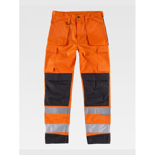 PANTALONE TRIPLE CUCITURE PROTEZIONE ALLE GINOCCHIA ALTA VISIBILITA CLASSE 1 C2912
