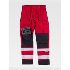 PANTALONE MULTITASCHE BANDE RIFRANGENTI C2913
