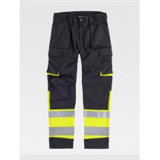 PANTALONE TRIPLE CUCITURE PROTEZIONE ALLE GINOCCHIA ALTA VISIBILITA CLASSE 1 C2918