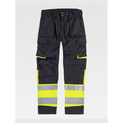 PANTALONE TRIPLE CUCITURE PROTEZIONE ALLE GINOCCHIA ALTA VISIBILITA CLASSE 1 C2918