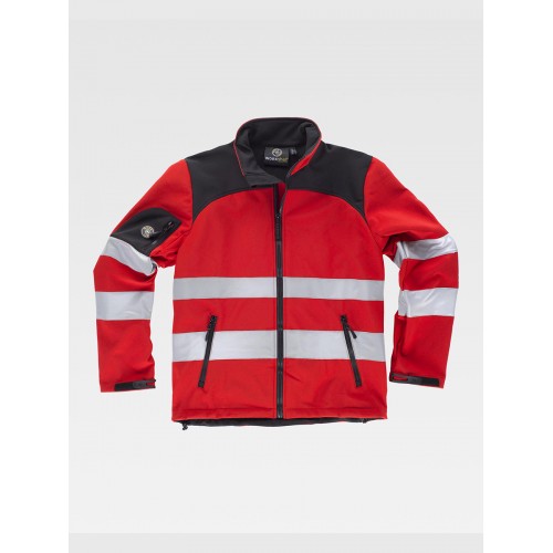 SOFTSHELL TESSUTO RIPSTOP ALTA VISIBILITA E BANDE RIFRANGENTI C2931