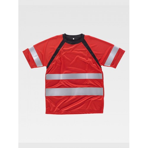T-SHIRT MANICA CORTA ALTA VISIBILITA E BANDE RIFRANGENTI C2940